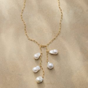 Baroque Pearl Tassel Lariat